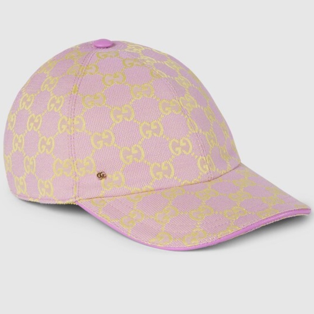 GUCCI Pink and Yellow Logo GG Cap NWT